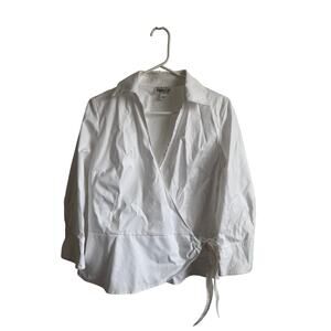 Coldwater Creek Women’s Wrap Collared Shirt Size Small Long Sleeve Top